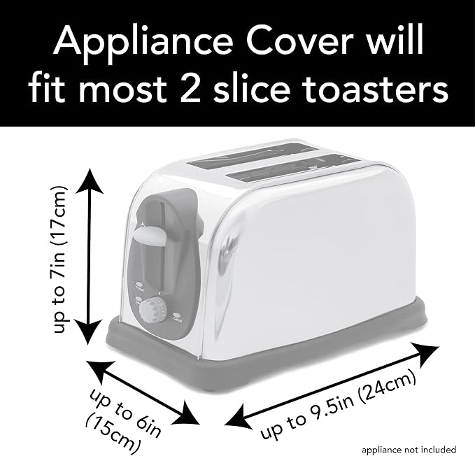 RITZ Premium Universal Two Slice Toaster Cover, 11.25" x 5.75" x 7", Polyester and Cotton Quilted, Fingerprint Protector, Super Soft Appliance & Dust Cover, Appliance NOT Included, Dark Green