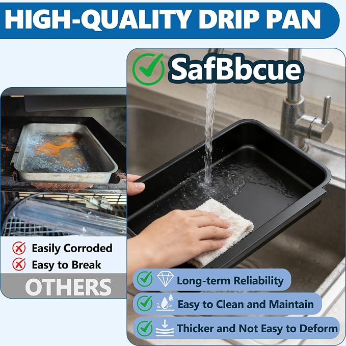 Grease Catch Pan Kit with 10 Liners for Weber Spirit & Genesis II, Black | 83156 Grill Grease Tray+6415 Disposable Foil Liner, for Weber Spirit e-310/210/220/320/330 & Genesis II e-310/315/325/330/335
