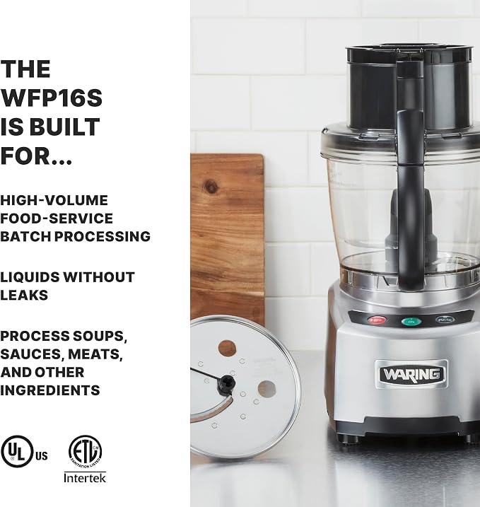 Waring Food Processor with 4-Quart Capacity | 4-Quart Capacity, 2 Horsepower Motor, Large Capacity Vegetable Chopper for Professional Kitchens