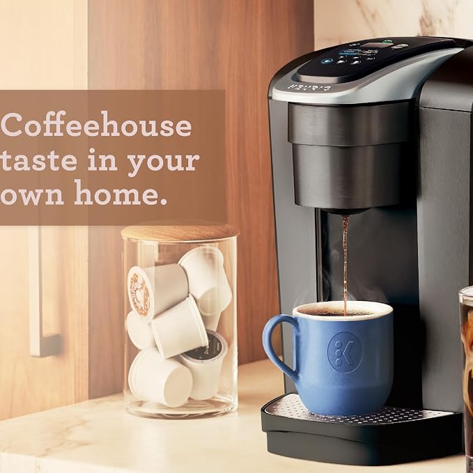 Keurig K-Elite Single Serve K-Cup Pod Coffee Maker, with Strength and Temperature Control, Iced Coffee Capability, 8 to 12oz Brew Size, Programmable, Brushed Slate | Strength, Temperature Control, Iced Coffee Capability, 8 to 12oz Brew Size, Programmable