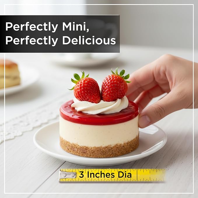 Wrenbury Pro Mini Cheesecake Pan - Nonstick Carbon Steel, Removable Bottom, 12 Cup, 3-Inch, Easy Clean, PFOA-Free