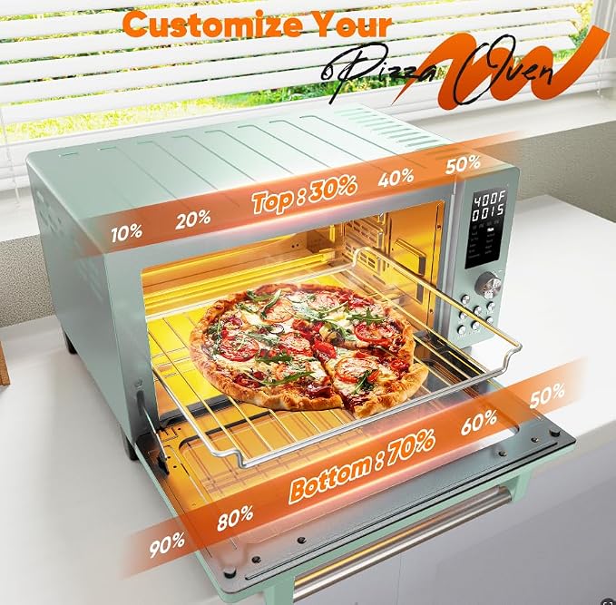 Nuwave Bravo Pro Convection Air Fryer Toaster Oven Combo | 2026 New Improved,10-in-1, 50°-450°F Control, Quick Even Crisp Tech, 21Qt, PFAS Free, Mint Green