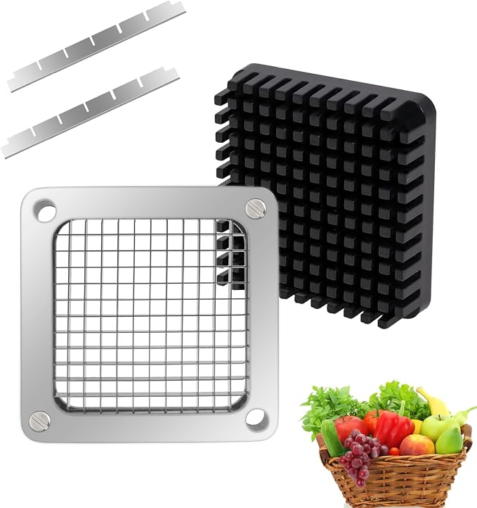 Commercial Vegetable Replacement Chopper 1/4’’ Blade | Replacement Chopper Dicer Stainless Steel Blade and Pusher Block for Fruit Cutting Machine Tomato onion French Fries Cutter