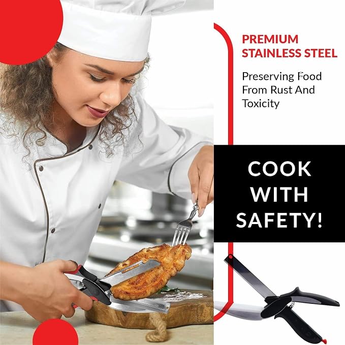 2 in 1 Kitchen Scissors for Food, Separable Stainless Steel Shears for Meat, Fruit & Vegetable