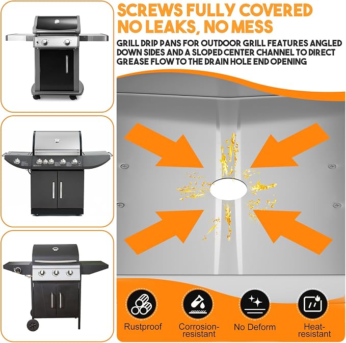 Grease Tray with Catch Pan, Dyna Glo Grill Replacement Parts, Universal Drip Pan (25-34 inch) for 4/5/6 Burner Gas Models from Dyna Glo, Nexgrill, Expert Grill, Kenmore, BHG and More(XL)