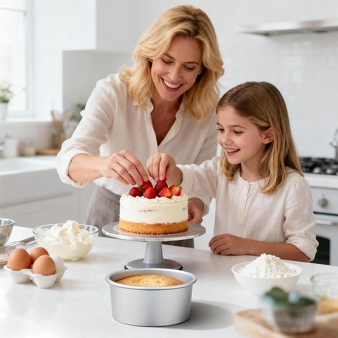 Beasea 6 Inch Cake Pans Set, 3 Pack Aluminum Alloy Round Cheesecake Pan with Removable Bottom, Small Cake Tin Mold for Baking Oven Bakeware