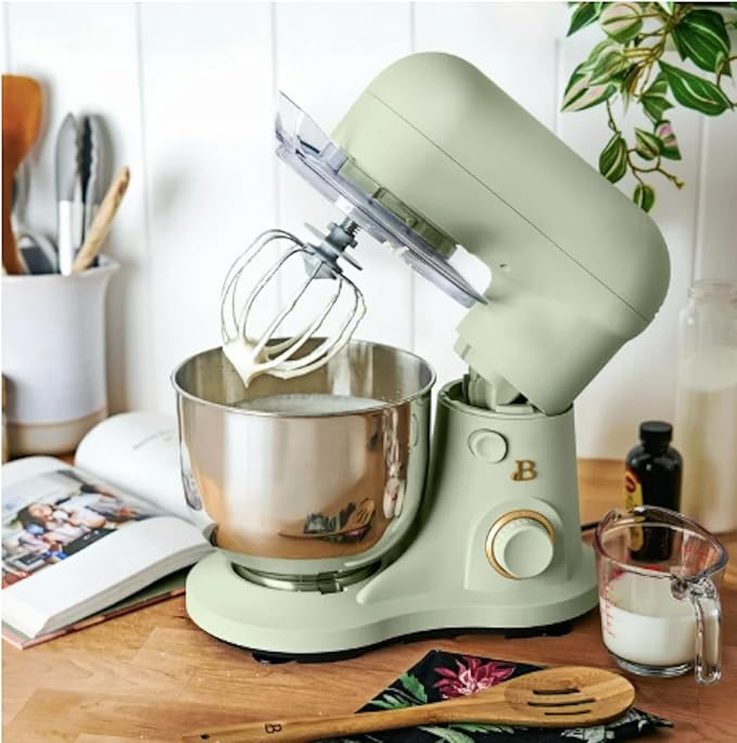 3.5 Qt Stand Mixer, with Flat Beater, Dough Hook, Whisk (Sage Green)