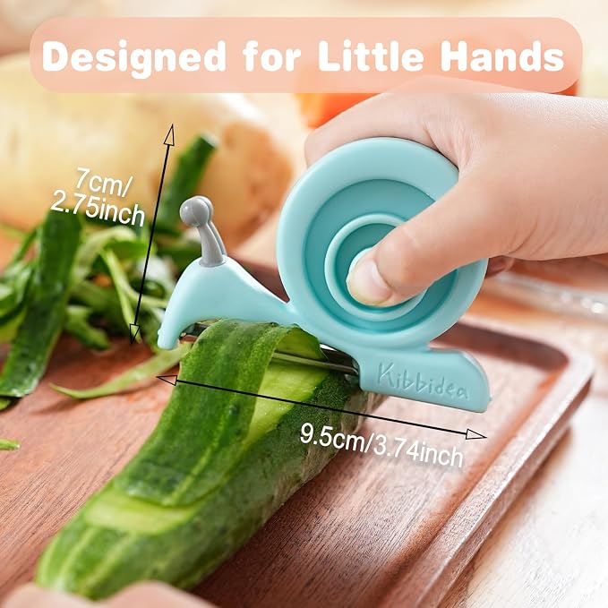 Kibbidea Vegetable Peeler, Kids Fruit Potato Peeler for Kitchen | Protective Cover, Cut-proof Glove, Kids Cooking Tools, Cute Kitchen Accessories