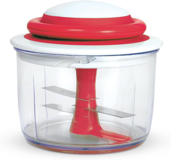 Chef'n 102-239-005 VeggiChop Hand-Powered Food Chopper, Set of 1, Cherry