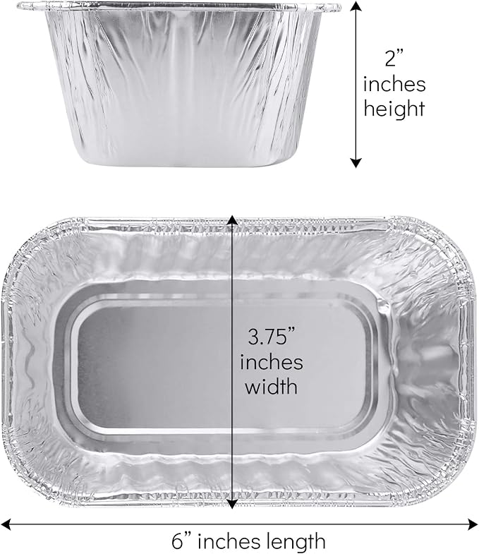 PLASTICPRO 1 Lb Disposable Loaf Pans Aluminum Tin Foil Meal Prep 100 Pack