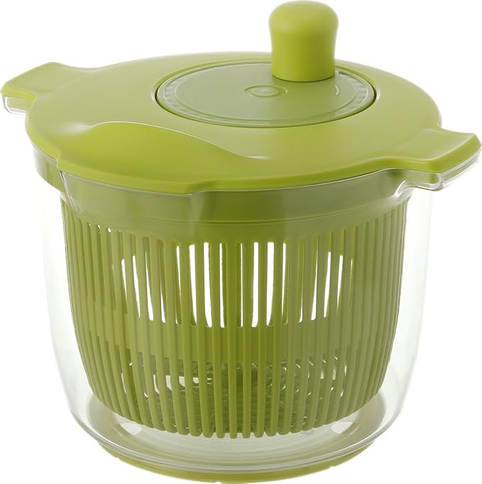 Risu Liberalista Salad Spinner Vegetable Drainer, Green, 0.6 gal (2.3 L), Made in Japan