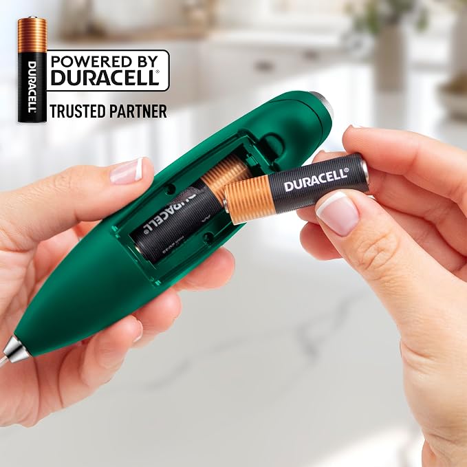 Zulay Kitchen Powerful Milk Frother Wand With Duracell Batteries - Ultra Fast Handheld Drink Mixer - Electric Whisk Foam Maker for Coffee, Lattes, Cappuccino & Matcha - Z1 Motor - Dark Green