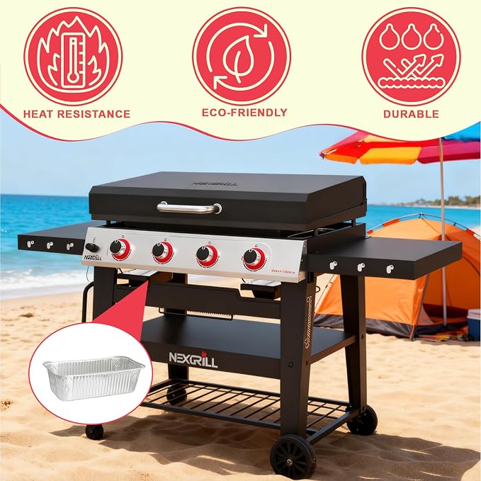 Griddle Grease Tray Liners for Nexgrill Daytona 2/3/4 Burner Series Grills | Fits Nexgrill Daytona 720-1058 720-1115 720-1057 Grills, 30 & 36 in Flat Top Griddle Accessories 15 Packs, exclude 720-1075B