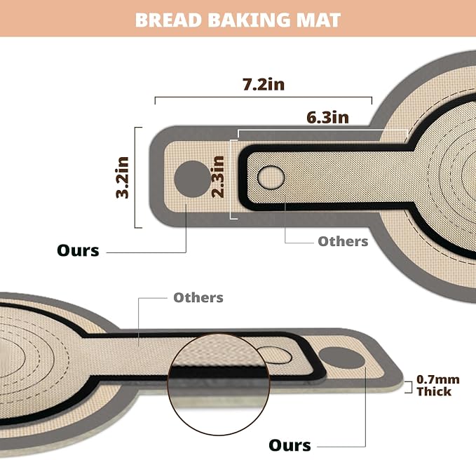 Koolstuffs Sourdough Silicone Bread Sling for Dutch Oven, 2 Pack | Long Handles for Dough Transfer, Nonstick Bread Release, Dishwasher Cleanup, Flexible Reusable Design, Round, Gray