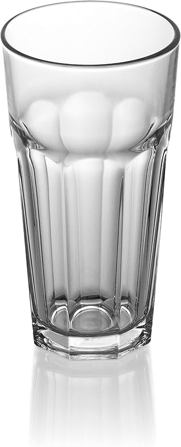 Red Co. Set of 6 Clear Glass 16 Fl Oz Drinking Highball Tumblers for Water, Juice, Beer, Cocktails