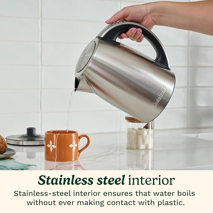 Cuisinart PerfecTemp 1.7-Liter Electric Kettle, Cordless Electric Tea Kettle, 1500W for Fast Heat-Up, 6 Preset Temperatures, 30-Minute Keep Warm, Stay Cool Nonslip Handle, Graphite Gray