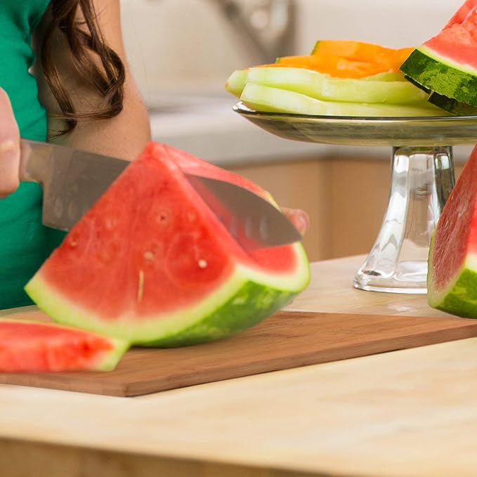 Bamboo Cutting Boards for Kitchen - Set of 3 Reversible Wood Cutting Boards with Handle, Large Medium Small Chopping Boards for Meat Vegetables Fruit Cheese Bread, Knife Friendly, 13x9.5 11x8.5 8x6