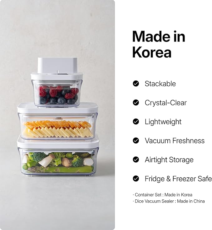 VAKUEN Premium Airtight Food Storage Containers, 2PC-SET(0.53qt), Smart One-Click Seal Lid, Patented Double Silicone Lining, 100% Leak Proof, BPA-FREE, Dishwasher, Freezer & Microwave Safe