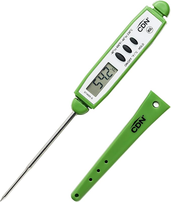 CDN ProAccurate® Instant Read Digital Pocket Thermometer with 2.75" Stainless Steel Tip for Accurate Temperature Measurement, Green (DT450X-G)