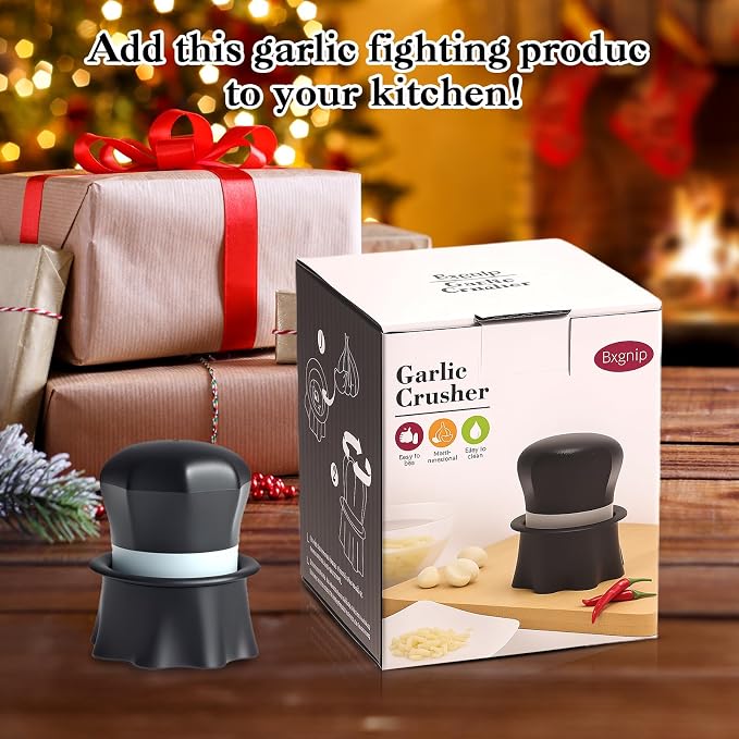 Garlic Crusher, Garlic Press Also for Ginger, Nuts, Chili, Herbs, Twist Mincer Easy Squeeze Manual Press Peeler with Peeler And Scraper, Easy to Clean