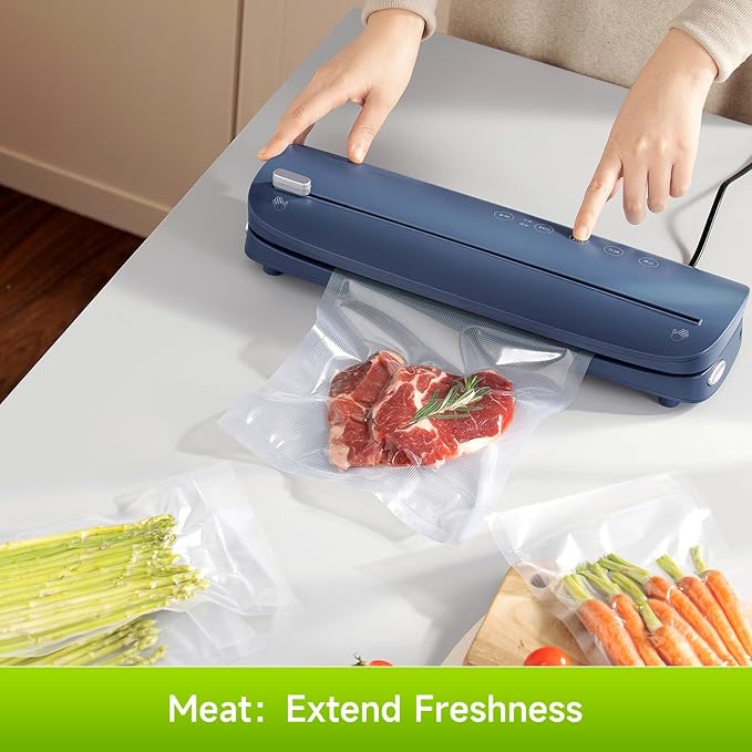 Vixino Vacuum Sealer Bags for Food, 6 Pack 3 Rolls 11" x 20' + 3 Rolls 8" x 20' Commercial Grade Vacuum Seal Bags Rolls, BPA Free, Customizable Size for Sous Vide, Freezer
