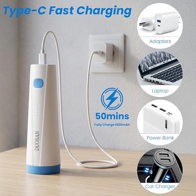 Portable Electric Pump for Vacuum Storage Bags, Cordless USB-C Rechargeable Space Saver Bag Accessory for Clothes, Blankets, Bedding, Luggage and Travel, Bags Not Included