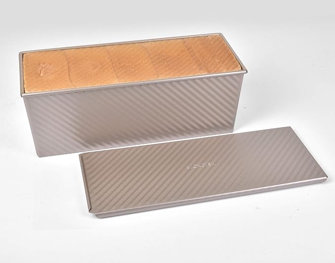 Monfish Large Loaf Pan w Lid Pullman Bread Pan Aluminized Steel