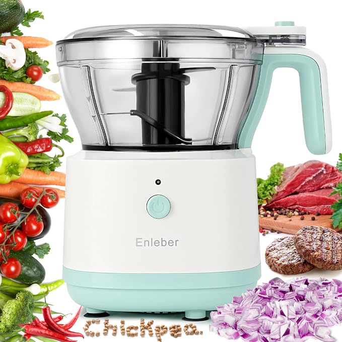 Food Processor Electric Food Chopper with 4.5-Cup(1000ml) Vegetable Chopper & Meat Grinder,BPA Free, Stainless Steel Blade for Chopp, Slice, Mince, Grind, and Puree, for Baby Food & Family Use | Vegetable Chopper & Meat Grinder BPA Free, Stainless Stee...