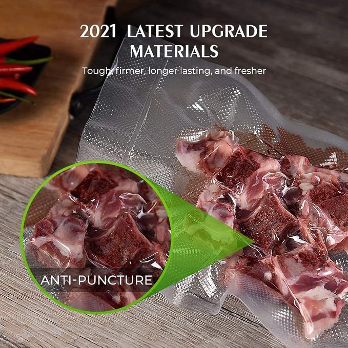 Vacuum Sealer Bags, 8" x 12", 100 Pcs | Commercial Grade, BPA Free, Sous Vide Compatible, Puncture Prevention, Kitchen Essentials