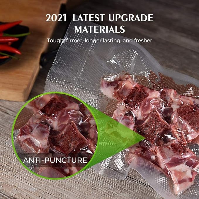 Vacuum Sealer Bags, 11" x 16", 100 Pcs | Commercial Grade, BPA Free, Sous Vide Cooking, Puncture Prevention, Customized Size, Kitchen Essentials