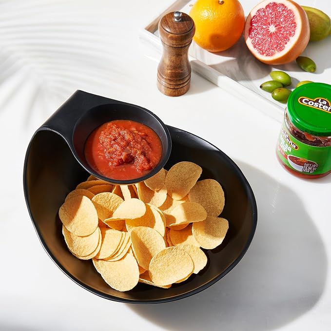 Brass Black Chip and Dip Serving Bowl Brass Tiered Snack, Candy & Salad Bowl Decorative Centerpiece Serving Platter Nuts, Chip & Dip, Salsas, Tray, Serveware Home Decor Gift Entertaining Centerpiece