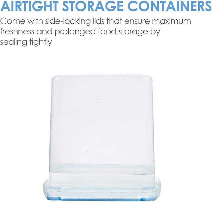 Vtopmart 2.5L / 84.5oz Food Storage Containers, 4 PCS, Blue | Airtight Seal, BPA Free, Food Grade Material, Dishwasher Safe (Not Lids)