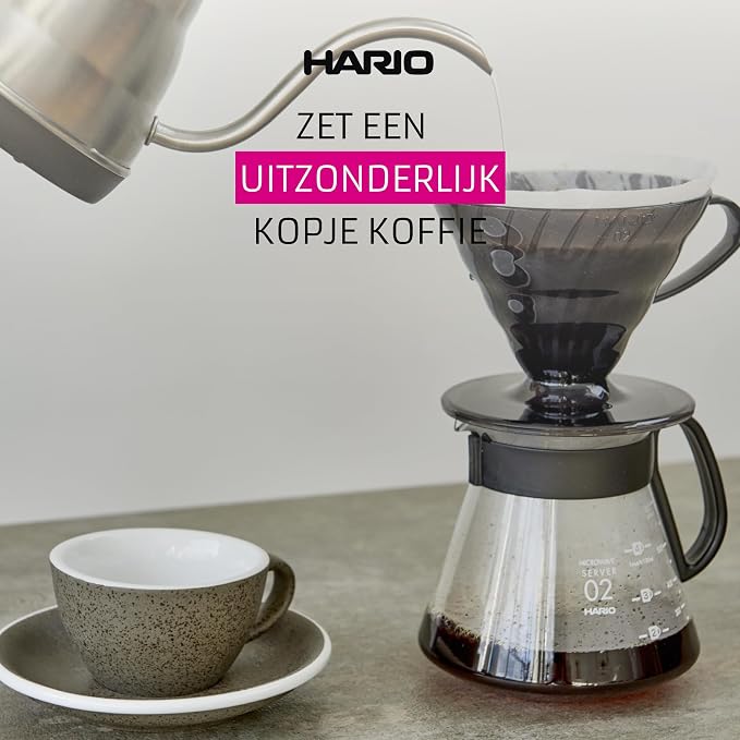Hario V60 Glass Range Coffee Server, 600ml, Black