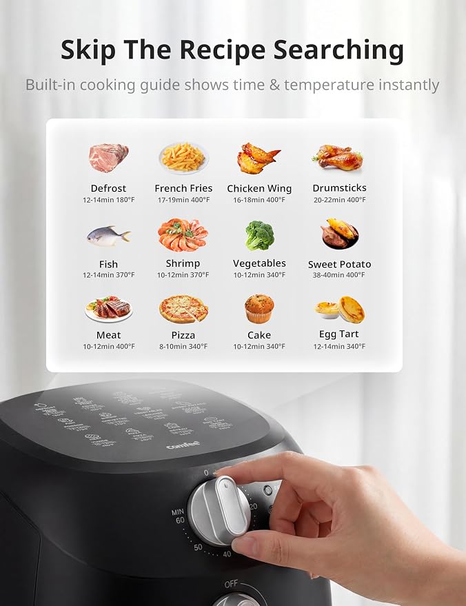 COMFEE' Compact 2.1-Quart Mini Air Fryer for Small Kitchens, Black