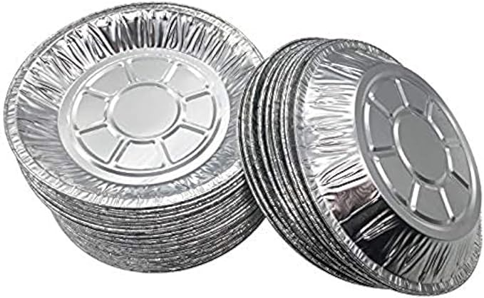 Premium 6" Aluminum Foil Pie Pans 50pcs/set. Disposable Tin Plates for Pies Tart Quiche Siliver