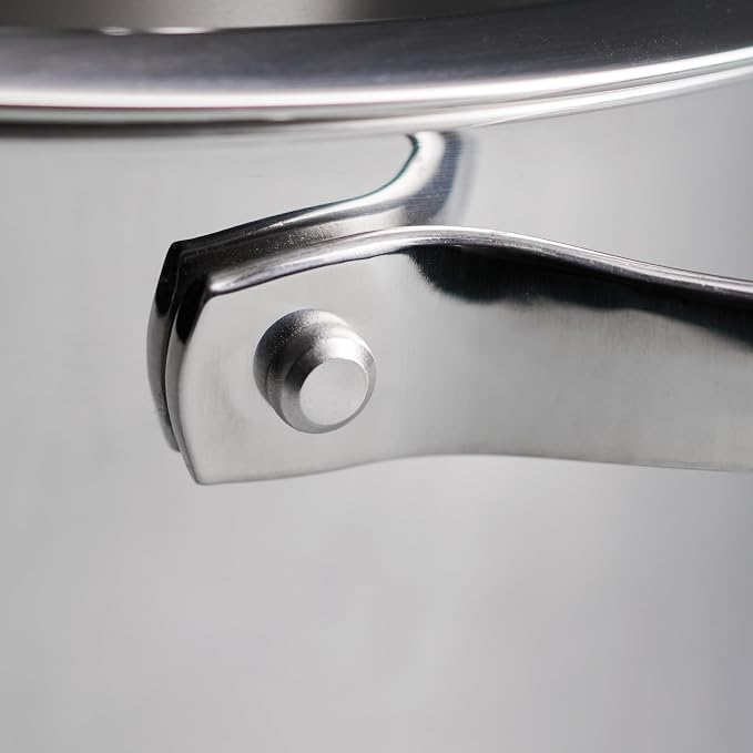 Tramontina Tempo Tri-Ply Base Stainless Steel 8-Qt Stock Pot with Lid | Induction-Ready Pasta Pot, Oven-Safe, Dishwasher-Safe