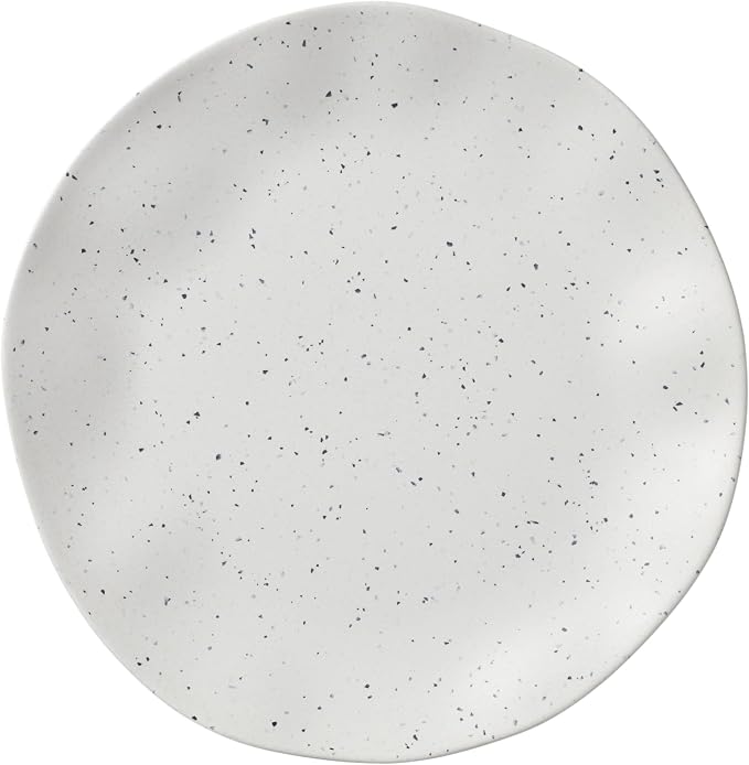 Oneida Terrazzo Cream Melamine 12-Piece Dinnerware Set for 4 | dishwasher safe | plates and bowls sets for kitchen and dining | 10.5 inch plate, dish set, dishes | 26oz