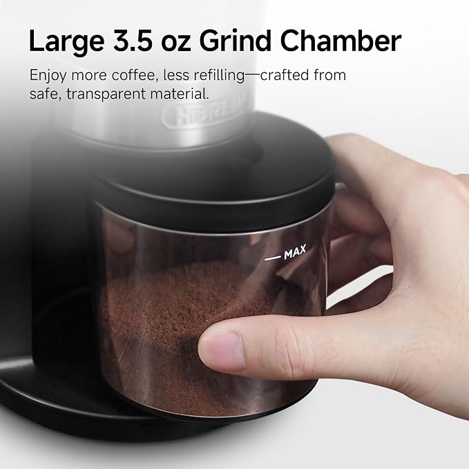 HIBREW G3 Electric Coffee Grinder, 7.4oz Large Capacity Hopper | 40mm Conical Burr 31 Adjustable Settings,Anti-Static Double-Layer Air Blower,Barista-Grade for Espresso/Pour Over/Drip Coffee