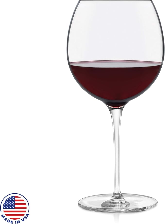 Libbey Signature Kentfield Balloon Wine Glasses, 24 Oz Elegant Large Red Wine Glasses Set of 4, Long Stem Glass Wine Glasses for Weddings, Birthdays, and More