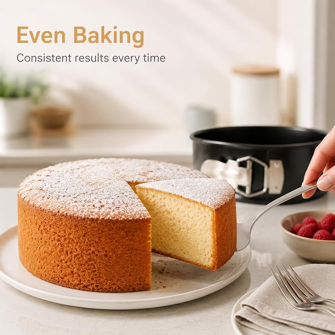 Springform Pan, 6 Inch Round Cake Pan with Removable Bottom, Nonstick Coating, Leakproof, Ideal for Baking Cakes, Pies, Cheesecakes, Pizzas and Quiches