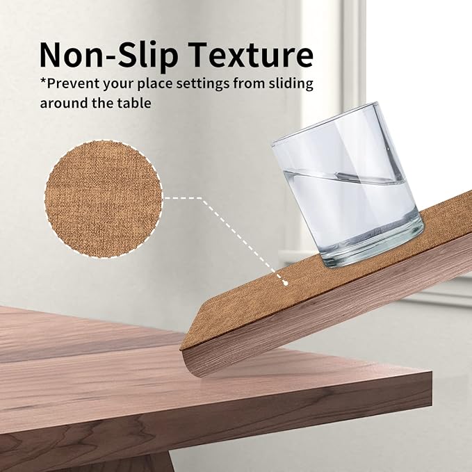 Maxpearl Faux Leather Placemats Set of 6, Easy to Clean, Brown | Waterproof - Heat Resistant - Non Slip - Wipe Clean Dining Table Place Mats, Suitable for Indoor & Outdoor Use, 17''×12''
