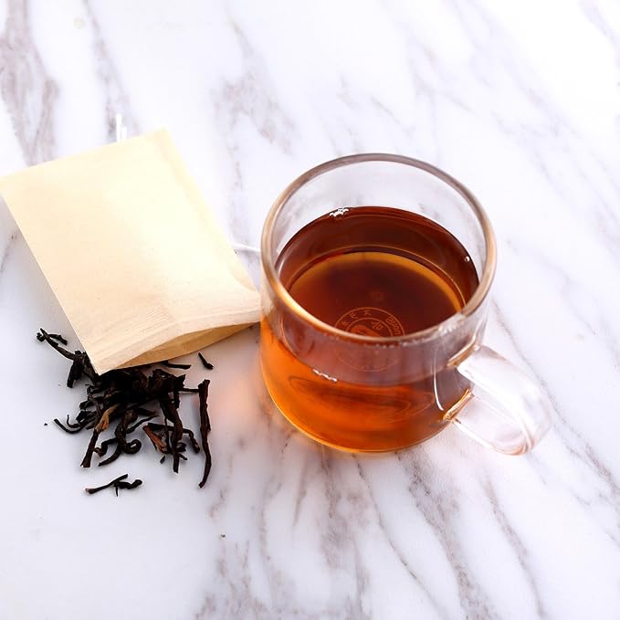 400 Pack Disposable Drawstring Tea Filter Bags, 5 x 7cm Natural Color | Empty Bag Paper Tea Infuser Safe & Natural Unbleached Drawstring for Loose Leaf Tea
