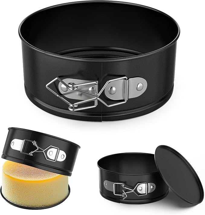 ZeroPone 4 Inch Mini Springform Pan for Mini Cheesecake Pizza | Non-stick Cheesecake Pan with Removable Bottom Small Cake Mold withstands up to 450°F