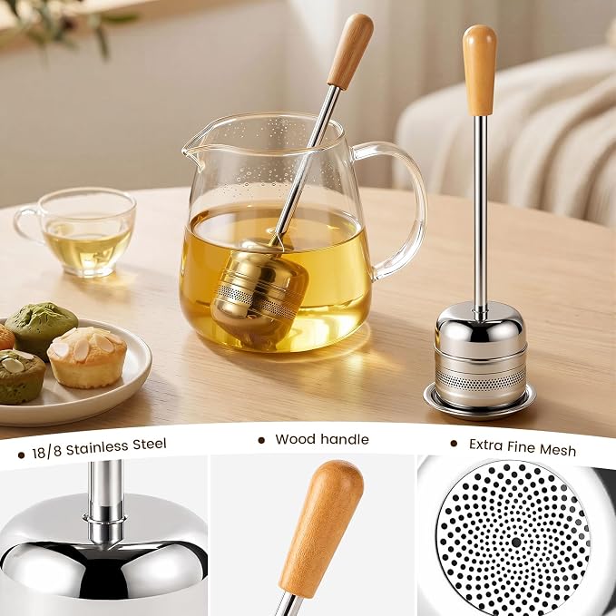 ZPUFAW 2Packs of Tea Infuser for Loose Leaf Tea, Long Handle 18/8 Stainless Steel Tea Scoop Infuser Fine Mesh Tea Strainers Tea Steeper