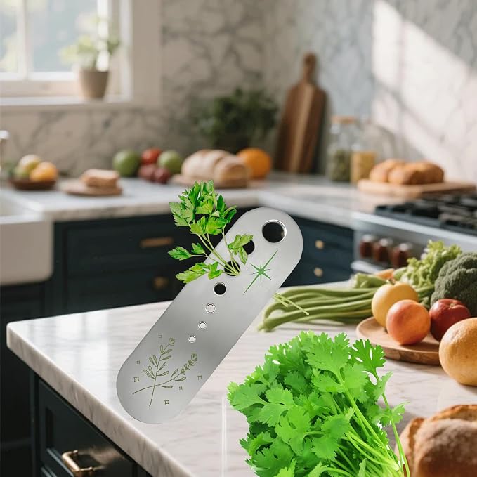 Pottery Herb Stripper Tool Supplies, Metal Stainless Steel Vegetable Leaf Separator, Fun Kitchen Gadgets, Exquisite Herb Stripper Bowl Gifts for the Kitchen Suitable for Home Use & Chefs