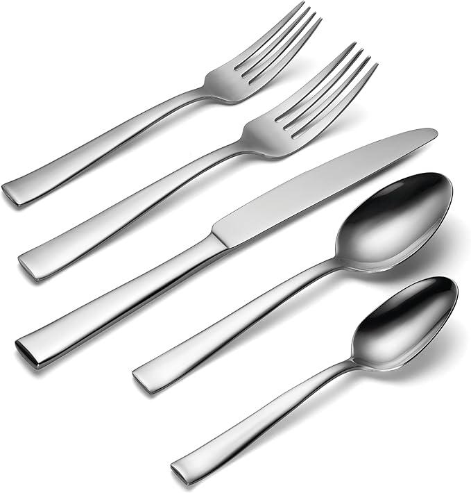 Oneida Monolith 20-Piece 18/0 Silverware Set for 4, Flatware | mirror finish, dishwasher safe | includes knives, forks, and spoons | cutlery set for kitchen and dining