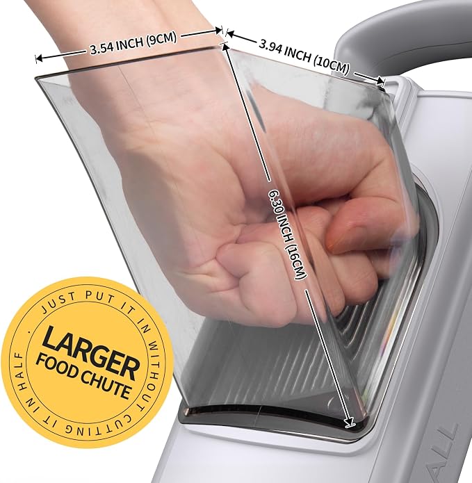 Safe Mandoline Slicer for Kitchen, 6 in 1 Vegetable Chopper, Potato Slicer | Safe Mandoline Slicer, French Fry Cutter For Potatoe, Potato Slicer, Food Chopper, Adjustable Thickness 0.1-8 mm with Peeler