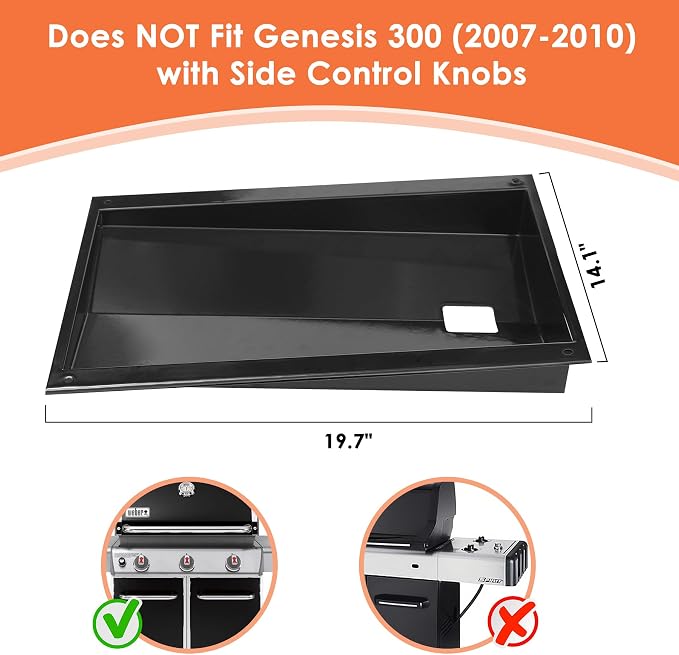 62757 Grease Tray for Weber Genesis 300 Series with Up Front Controls | Drip Pan Grease Tray for Genesis S310 S320 S330 E310 E320 E330, for Weber Genesis 300 Grill Parts
