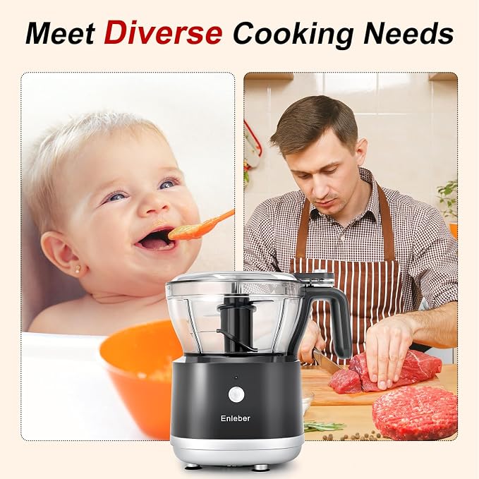 Food Processor Electric Food Chopper with 4.5-Cup(1000ml) Vegetable Chopper & Meat Grinder,BPA Free, Stainless Steel Blade for Chopp, Slice, Mince, Grind, and Puree, for Baby Food & Family Use | Vegetable Chopper & Meat Grinder BPA Free, Stainless Stee...