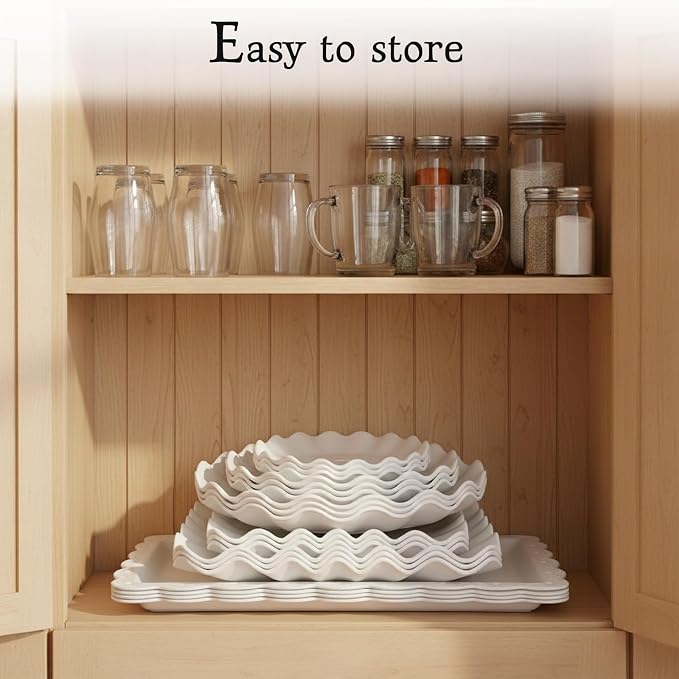 Pack of 11 NWK Cake Stand Set of Cupcake Stand, Tray & Table Cloth (White) | Includes 3 x 2-Tier & 3 x 3-Tier Cupcake Stands, 4 Appetizer Trays, Plus 1 Tablecloth. Ideal for Parties